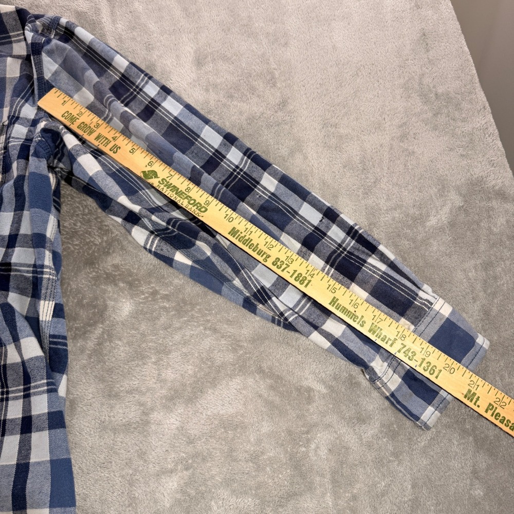 Ridgecut Button Down Shirt Men Large Blue Plaid Long Sleeve Workwear FMW21-10731 - Picture 3 of 10